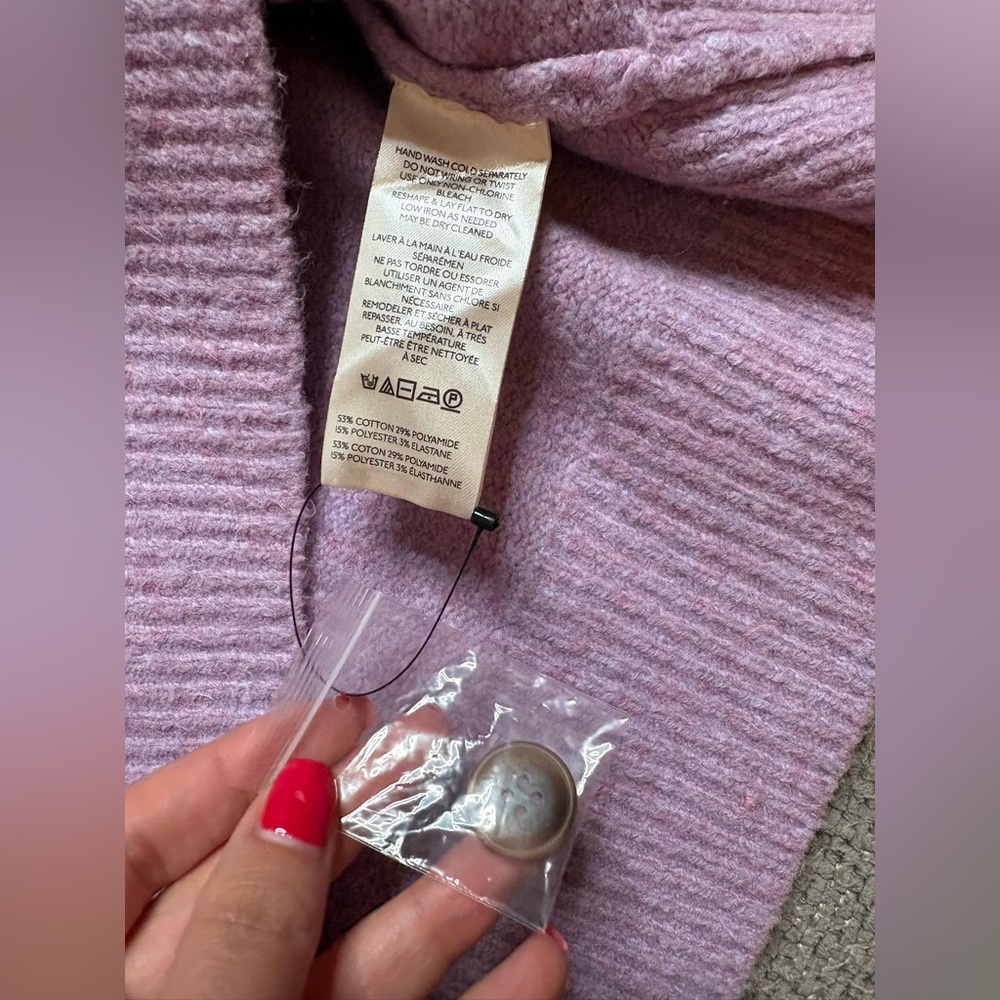 Free People Cool of the Night Cardigan Lilac Spell Melange Oversized XL - Picture 12 of 13